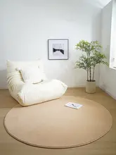 厚手のショートパイルラウンドカーペット【無地・高級感・リビング・寝室用】