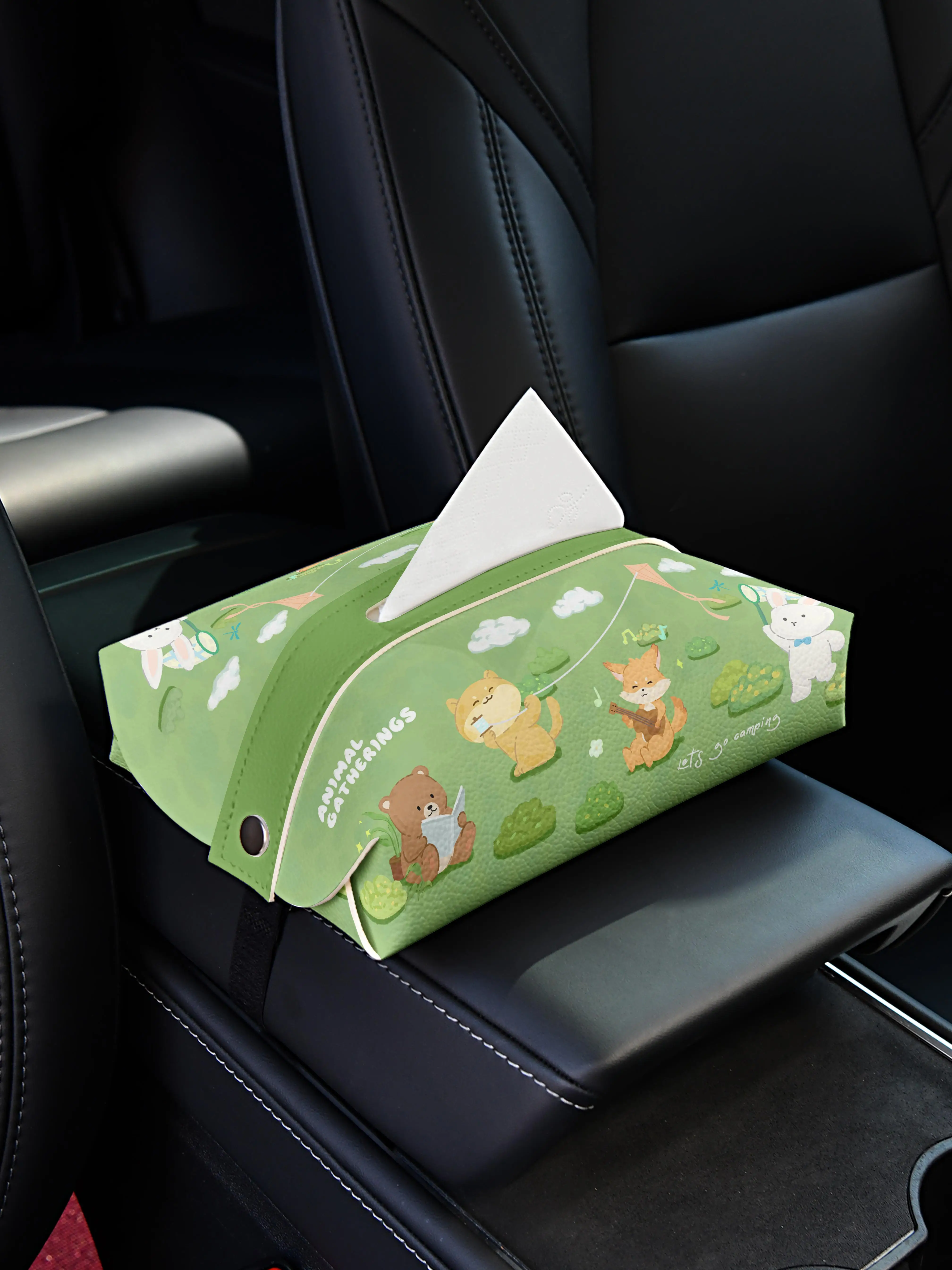 動物デザイン 車載ティッシュボックス：便利グッズランキングで評価される多機能レザー製品