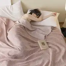 全 cotton製 ガーゼタオルケット【春夏用・シングル＆ダブルサイズ・薄手・エアコンブランケット】