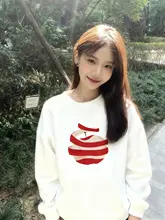 白色クルーネックスウェットシャツ【ゆったりとしたデザイン・裏起毛・秋冬用】