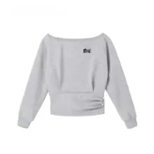 斜め肩デザインのレディーススウェットシャツ【カジュアル】（セットアップ対応）