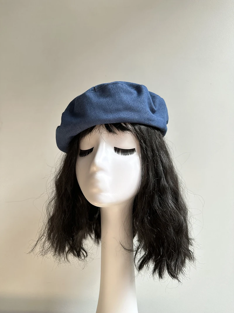 春夏用デニムブルーの通気性のある画家帽：スタイリッシュで個性的なファッションアイテム