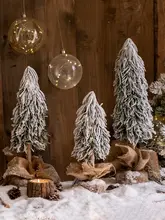 LED付き小型スノークリスマスツリー【卓上飾り・光る雪・クリスマス装飾】