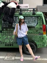 ルーズフィット ヴィンテージ風バンブーストライプデニムショートパンツ【極上の柔らかさ・夏用・プレミアムデザイン】