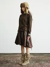 ウォルデン湖の秋の美しいデザイン！ふんわりフラワーボトムミニスカート【アートスタイル・レトロシルエット】