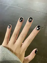 防水フレンチスタイル ネイルシール【星型デザイン・シンプルアクセント・ネイルアート用】