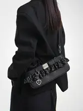 ドット柄フリルデザインのショルダーバッグ【トート・斜め掛け対応】