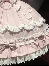 ピンクの可愛いドール風ロリータワンピース【古風なデザイン・ケープ付き】