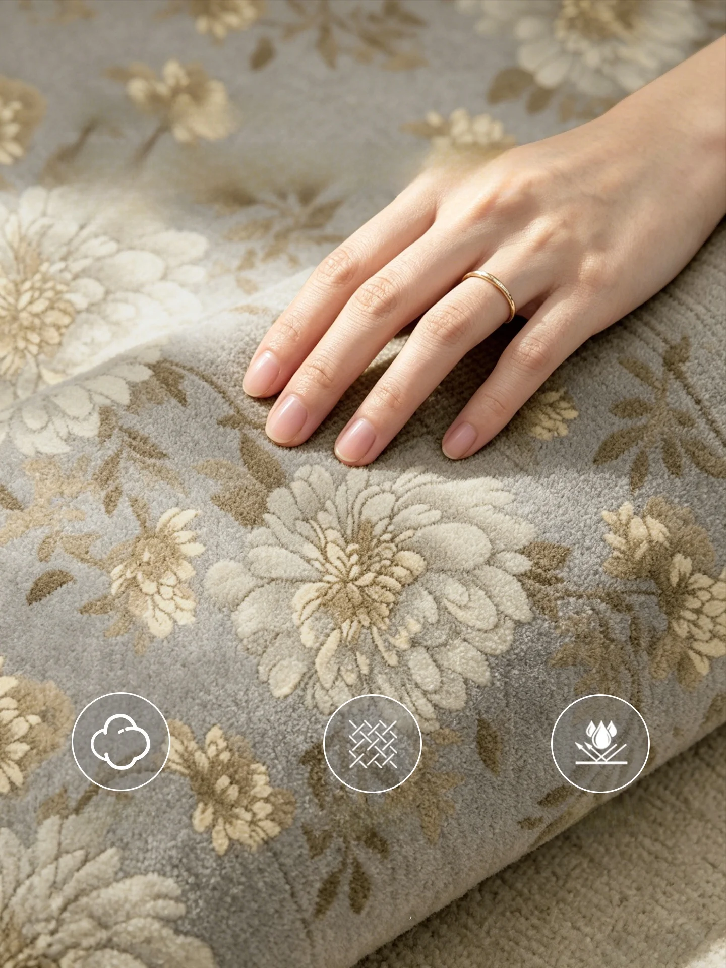 滑り止め付きカーペットの実用性を検証：織り絵植物花卉パターンのA級防滑マット