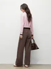 コーヒー色デニムパンツ【ハイウエスト・フィット・ワイドレッグ】