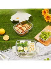 高耐熱のガラス製保存ボックス【食品グレード・密閉容器・冷蔵庫・電子レンジ対応】