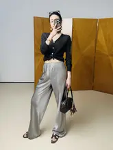 日本製サテン三醋酸ワイドパンツ【エコな長持ちデザイン】