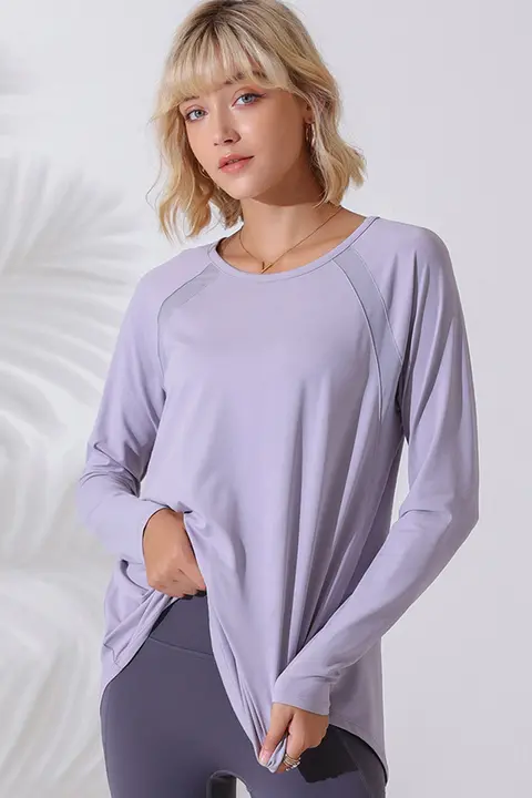 女性用速乾性長袖Tシャツ【フィット・ランニング・ヨガ・大きいサイズ】