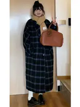 羊毛製 ヴィンテージチェック柄コート【秋冬用・中長丈・厚手】