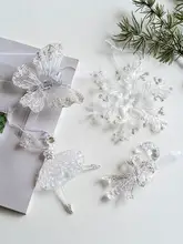 Hromeo クリスマスツリー飾り アクリル透明雪花とトナカイのオーナメント【写真撮影用】