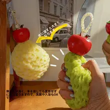 泡立てスポンジ りん  ご型 メッシュ ほつれにくい もこもこ泡 ボディ洗い 入浴用