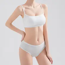 旅行用使い捨てインナー【綿100%・ブラ＆ボクサーパンツ・個包装】（セットアップ対応）