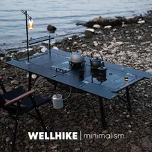 WELLHIKE 多機能折りたたみアルミ合金テーブル【高さ調整可能・アウトドア用・5ユニット】