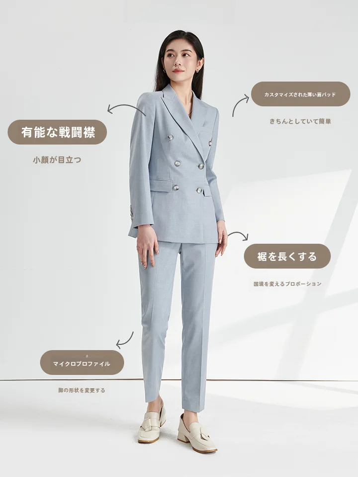 LINGMOON ビジネススーツ レディースセット【シングルジャケット・スリムフィット・小柄サイズ・大きいサイズ】