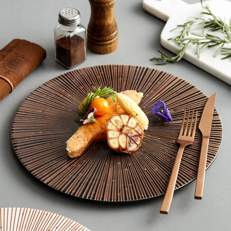 高級感のあるプレート【家庭用・創意デザイン・和風ステーキ用・レストラン用】