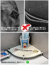 扇形の吸水マット【洗面所・浴室用・コーナー対応】& 硅藻泥製置物架【カップ用】