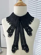 刺繍レースのシャツ風 この装飾襟【蝶結び・秋冬・ニットとの相性抜群】