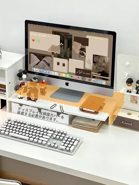 デスクトップ用 コンピューター置物棚【増設可能・ディスプレイ上げ台・収納力抜群】