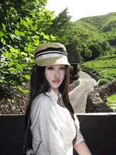 麦わら編みバタフライリボンハット【夏用・リゾート・UVカット・ヴィンテージスタイル】