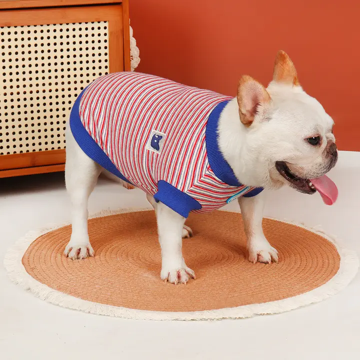 春秋用犬用半袖スウェットシャツ【フレンチブルドッグ・パグ・ブルドッグ向け・薄手】（セットアップ対応）
