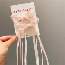 バレエ風リボン付きヘアクリップ【子供用・漢服スタイル・かわいいデザイン】（セットアップ対応）