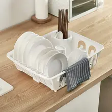 特大サイズのキッチン用食器乾燥ラック【蓋付き・ボウル・皿・箸収納】