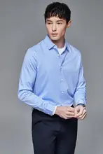 ストライプ柄 メンズ長袖シャツ【春秋用・ストレッチ・抗シワ・イージーケア】
