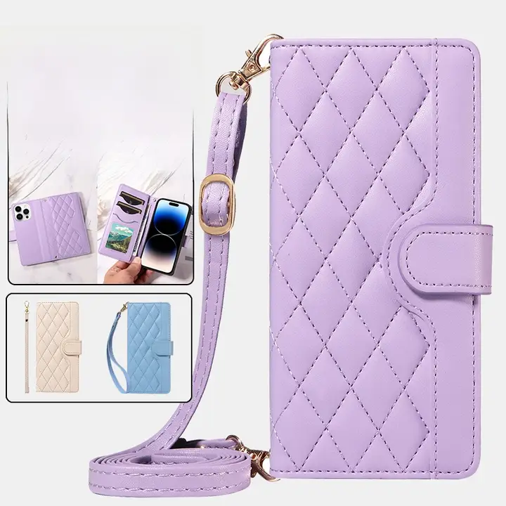 調整可能な斜め掛けレザーケース【スマートフォン用・収納機能・個性的デザイン】（セットアップ対応）