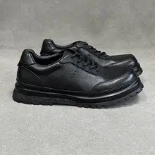 レザーローカットシューズ【秋用・黒・滑り止め・カジュアルスタイル】