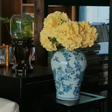 青花瓷製 花瓶【新中式・復古デザイン・陶器製・リビング用・梅瓶】