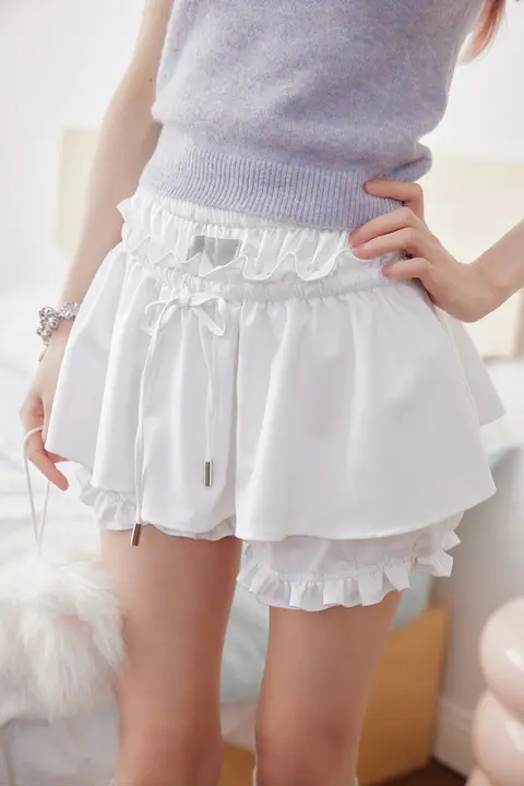 ChillSweet 花柄ショートスカート【ダブルウエスト・夏用・フレアデザイン】