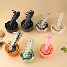 カラフルな厚手計量スプーンとカップ【目盛り付き・キッチン用・ベーキングツール】（セットアップ対応）
