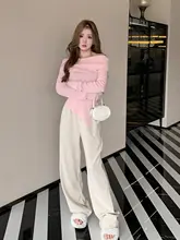 簡約デザインの高腰ワイドパンツ【フィット・柔らかい生地】