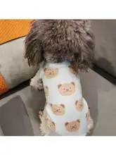 印刷されたパンダ柄犬服【秋冬用・厚手のセーター・保温・小型犬用】