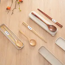 箸 スプーン 社会人 一人用 ポータブル 木製 食器 二点セット