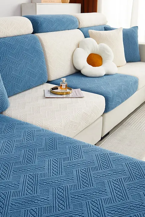 全包タイプの伸縮ソファカバー【滑り止め・クッション・背面カバー対応・四季用】（セットアップ対応）