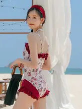 親子向けデザインの韓国風ワンピース水着【極上の柔らかさ・ヒップカット・スリム効果】（セットアップ対応）