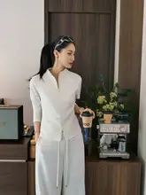 春用 ホワイト ダブルジッパー立ち襟ジャケット【女性用・スタイリッシュ・スリムフィット】