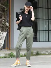 夏用 薄手 ブラック ワークパンツ【ストレート・カジュアル・ハーレンスタイル】（セットアップ対応）
