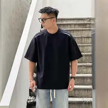 Tシャツ メンズ 半袖 ストライプ パッチワーク デザイン きれいめ 着回し 夏