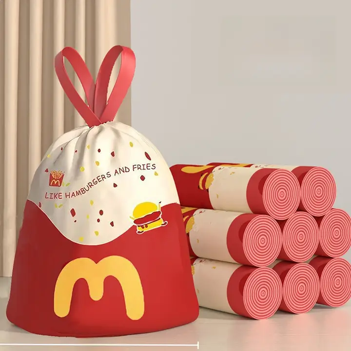 厚手ドローストリング付きカートン家庭用ゴミ袋【キッチン・学生用・大容量】