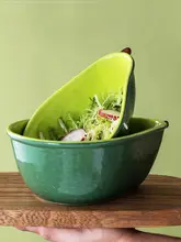 牛油果デザインの陶器製プレート【和風・家庭用・クリエイティブ】