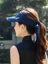 ゴルフキャップ レディース UVカット 帽子【カラーブロック・リボン付き・通気性】