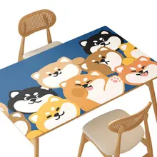 かわいい柴犬デザインテーブルマット【防水・防油・熱に強い・レザー仕上げ】
