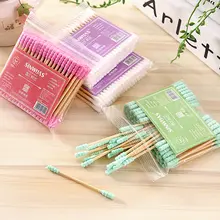 使い捨てダブルヘッドコットン棒【尖った先端・耳掃除・アイメイク用・家用】